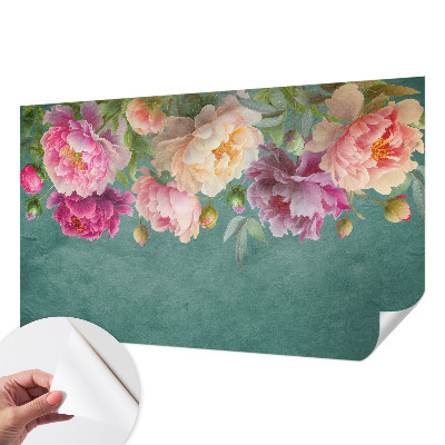 Children's wall mural featuring a floral design with elegant blooms