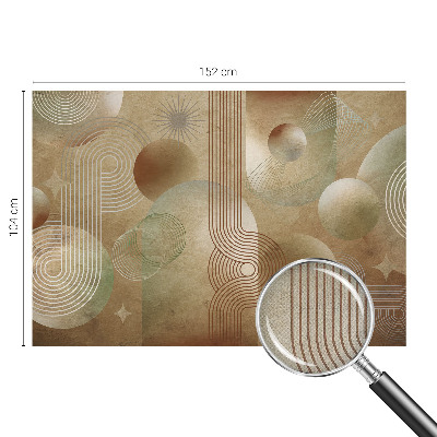 Baby room wall mural with a geometric pattern