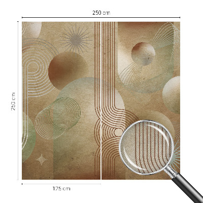Baby room wall mural with a geometric pattern