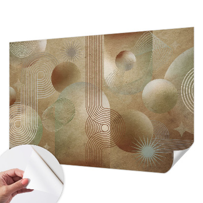 Baby room wall mural with a geometric pattern