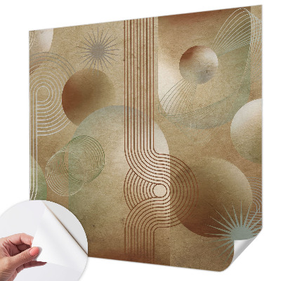 Baby room wall mural with a geometric pattern