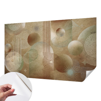 Baby room wall mural with a geometric pattern