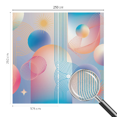 Peel and stick wallpaper mural with a colorful abstract design