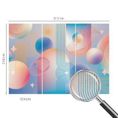 Peel and stick wallpaper mural with a colorful abstract design