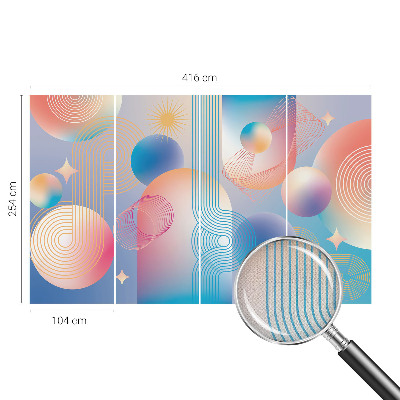 Peel and stick wallpaper mural with a colorful abstract design