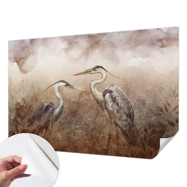 Peel and stick wall mural with an elegant birds design