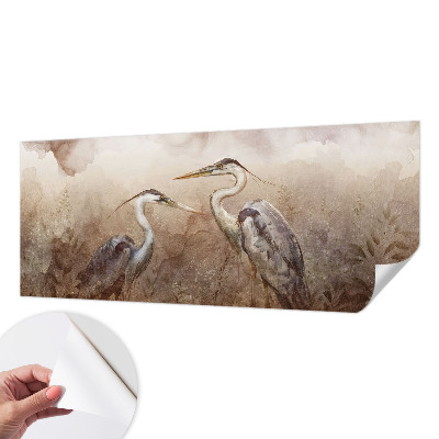 Peel and stick wall mural with an elegant birds design