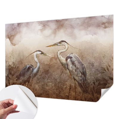 Peel and stick wall mural with an elegant birds design