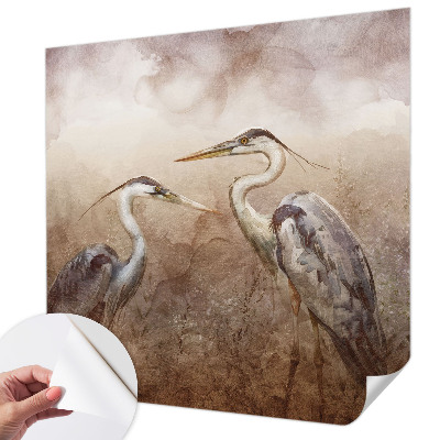 Peel and stick wall mural with an elegant birds design