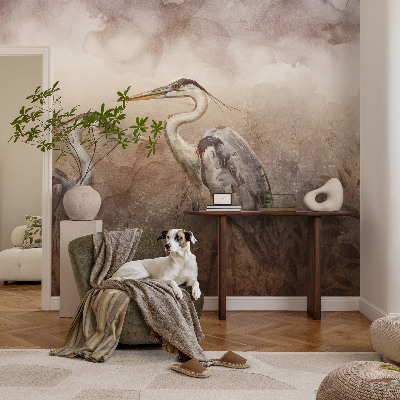 Peel and stick wall mural with an elegant birds design