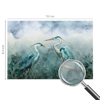 Self-adhesive wall mural featuring birds in a nature scene