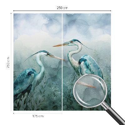 Self-adhesive wall mural featuring birds in a nature scene