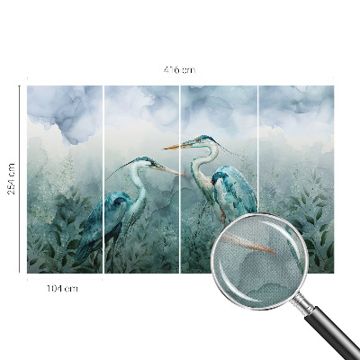 Self-adhesive wall mural featuring birds in a nature scene