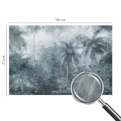 Stick-on wall mural with tropical vegetation motif