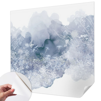 Removable wall mural wallpaper with a flower meadow design