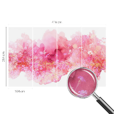 Removable wall mural with a floral pattern