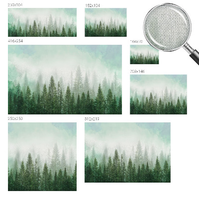 Peel and stick wall mural featuring a wolf in a forest scene suitable for a bedroom