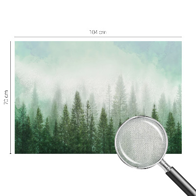 Peel and stick wall mural featuring a wolf in a forest scene suitable for a bedroom