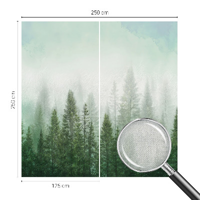 Peel and stick wall mural featuring a wolf in a forest scene suitable for a bedroom