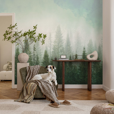 Peel and stick wall mural for bedroom Wolf in the forest