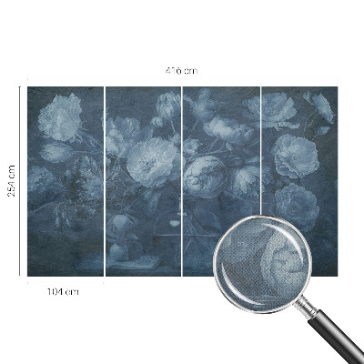 3D wall mural with a floral arrangement design