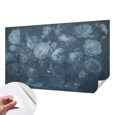 3D wall mural with a floral arrangement design