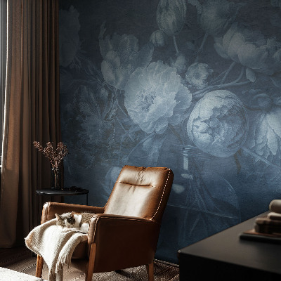 3D wall mural with a floral arrangement design
