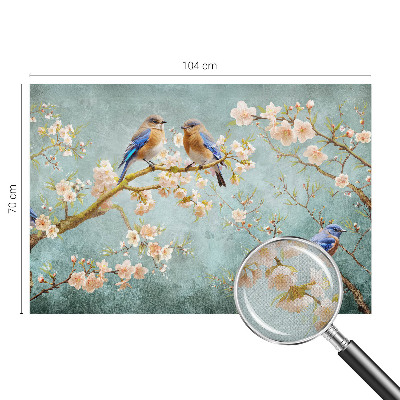 Peel and stick wall mural for kids' room Spring birds