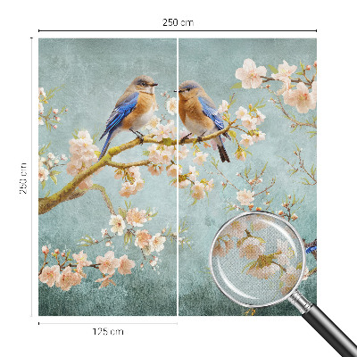 Peel and stick wall mural for kids' room with a spring birds design