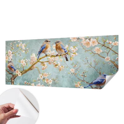Peel and stick wall mural for kids' room Spring birds