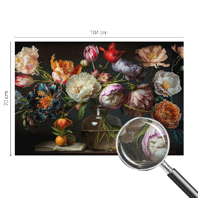 3D photo wallpaper mural with a flower bouquet design