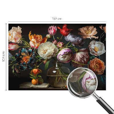3D photo wallpaper mural with a flower bouquet design