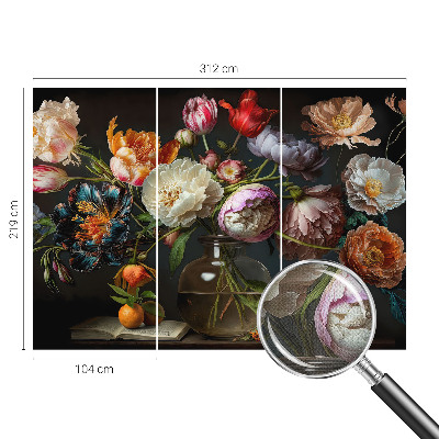 3D photo wallpaper mural with a flower bouquet design