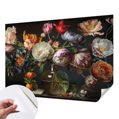 3D photo wallpaper mural with a flower bouquet design