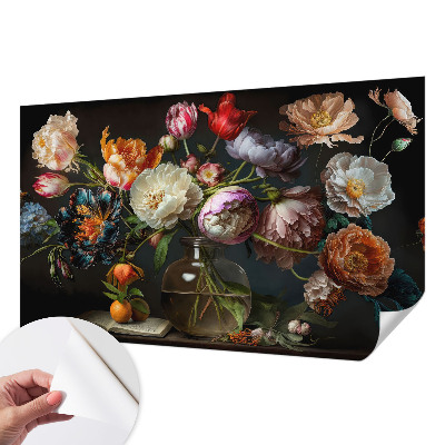 3D photo wallpaper mural with a flower bouquet design