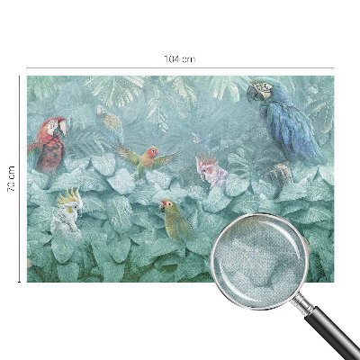 Nursery wall mural with an exotic birds design
