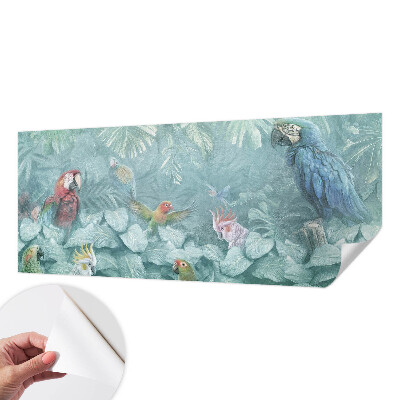 Nursery wall mural with an exotic birds design
