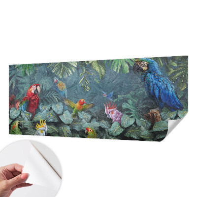 Children's wall mural with an exotic jungle design