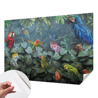 Children's wall mural with an exotic jungle design