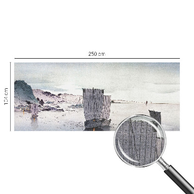 Peel and stick wallpaper mural with a nautical scene