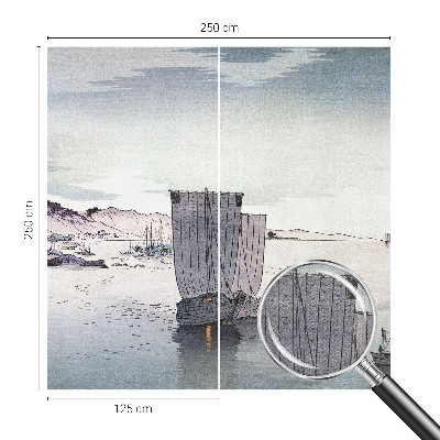 Peel and stick wallpaper mural with a nautical scene