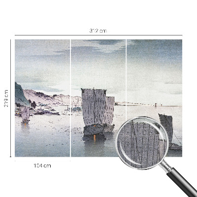 Peel and stick wallpaper mural with a nautical scene