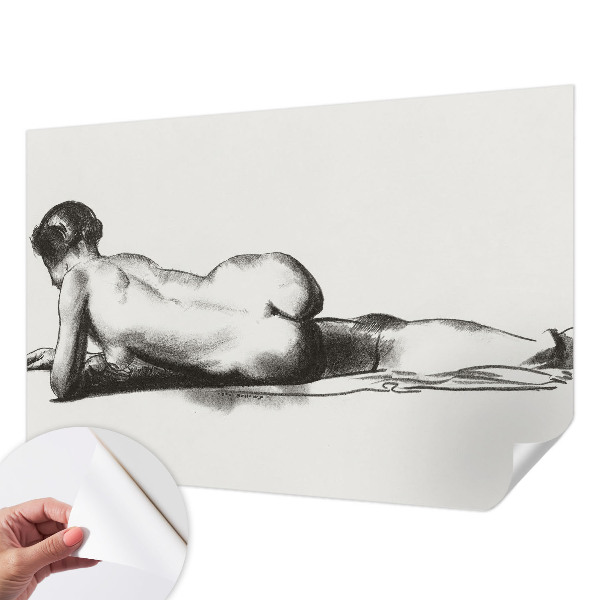Self-adhesive wall mural a subtle abstract design in muted tones
