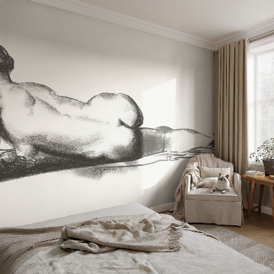 Self-adhesive wall mural A subtle act