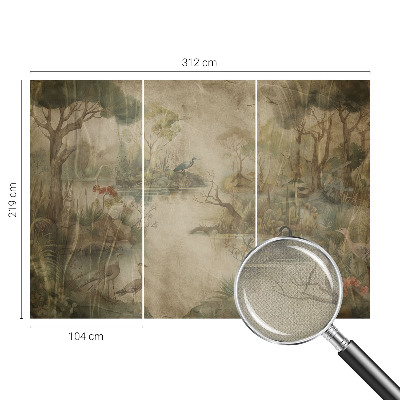 Self-adhesive photo wallpaper with a forest scene