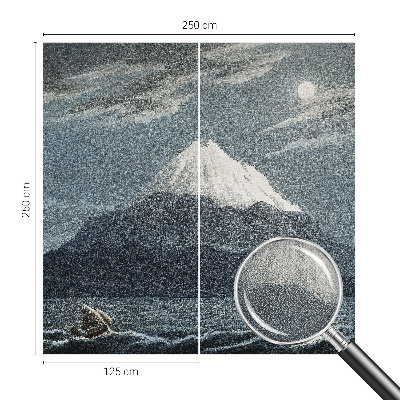 Removable wall mural wallpaper with a moonlit night design