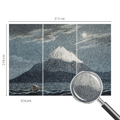 Removable wall mural wallpaper with a moonlit night design