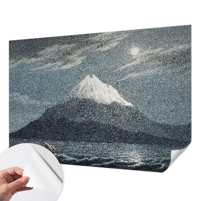 Removable wall mural wallpaper with a moonlit night design