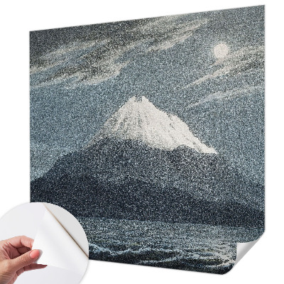 Removable wall mural wallpaper with a moonlit night design