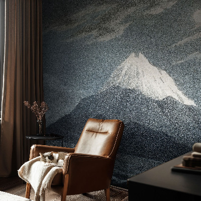 Removable wall mural wallpaper with a moonlit night design